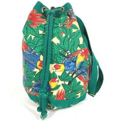 Pre-owned Hermes Green Multi-color Cotton Shoulder Bag ()