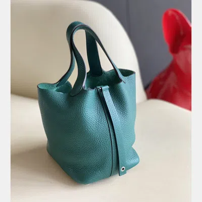 Pre-owned Hermes Green Palladium Hardware Picotin 18 Handbag