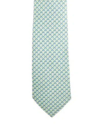 Pre-owned Hermes Green Patterned  Tie