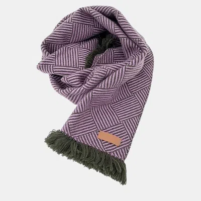 Pre-owned Hermes Green Purple Cashmere Muffler