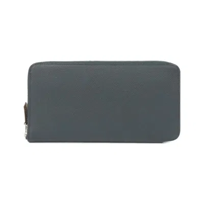Pre-owned Hermes Green Rose Confetti Epsom Leather Silk Long Wallet (bi-fold) () In Green, Rose Confetti