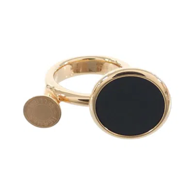 Pre-owned Hermes Green Rose Gold Swift Leather Band Ring ()