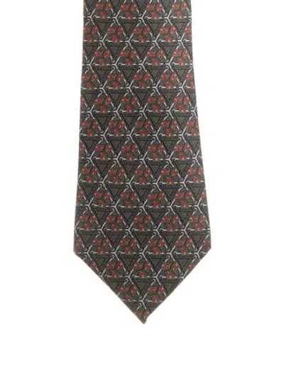 Pre-owned Hermes Green Silk  Tie