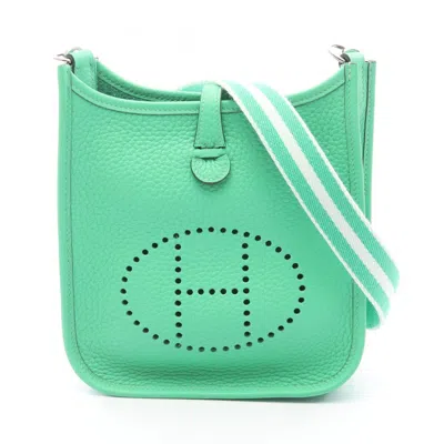 Pre-owned Hermes Green Taurillon Clemence Leather Leather Shoulder Bag ()