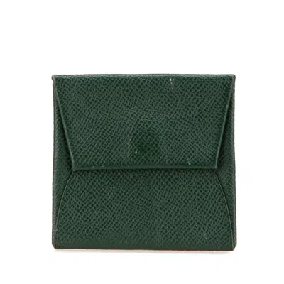 Pre-owned Hermes Green Vert Epsom Leather Coin Purse/coin Case ()