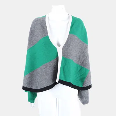 Pre-owned Hermes Green/grey Cashmere Shawl