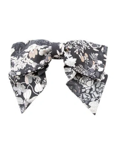 Pre-owned Hermes Grenelle Pm Bloom Hair Clip In Black