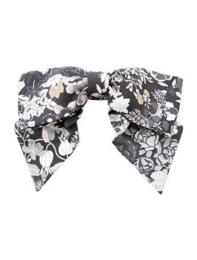 Pre-owned Hermes Grenelle Pm Bloom Hair Clip In Black