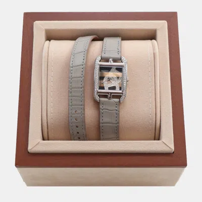 Pre-owned Hermes Grey Cape Cod Chaine D'ancre Joaillier Watch 31 Mm