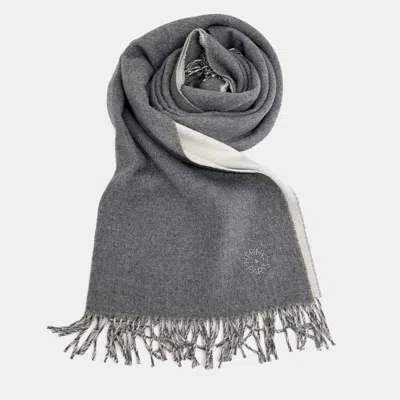 Pre-owned Hermes Grey Cashmere Shawl And Muffler In Gray