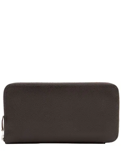 Pre-owned Hermes Hermès Grey Epsom Azap Zip Around Wallet (authentic Pre-loved)