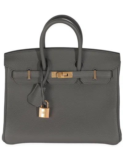 Pre-owned Hermes Hermès Grey Etain Togo Leather Birkin 25 Rghw (authentic Pre-loved)