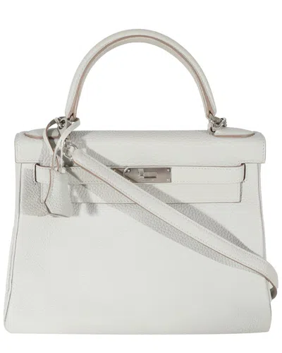 Pre-owned Hermes Hermès Grey Perle Togo Retourne Kelly 28 Phw (authentic Pre-loved)