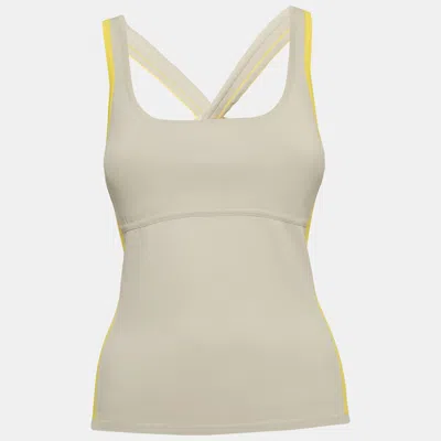 Pre-owned Hermes Hermès Grey Stretch Knit Padded Tank Top S In Gray