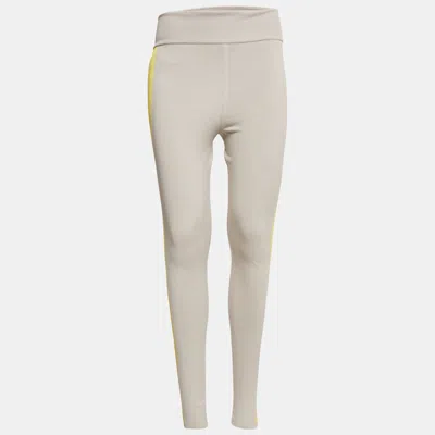 Pre-owned Hermes Grey Stretch Knit Petite Fit Yoga Leggings S