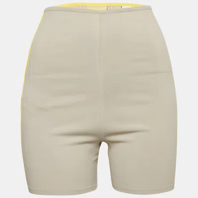 Pre-owned Hermes Hermès Grey Stretch Knit Yoga Shorts S