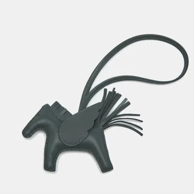 Pre-owned Hermes Hermès Grigri Rodeo Pegase Pm Bag Charm Ardoise Milo Leather In Gray