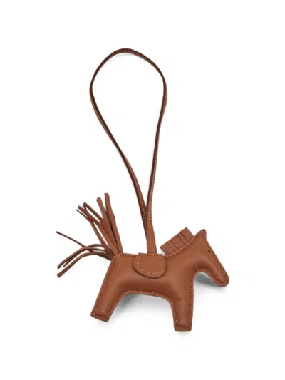 Pre-owned Hermes Grigri Rodeo Pm Bag Charm In Brown