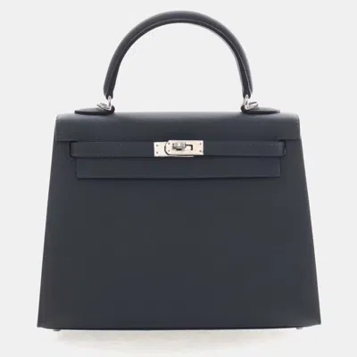 Pre-owned Hermes Gris Misty Epsom Sellier Kelly 25 In Gray