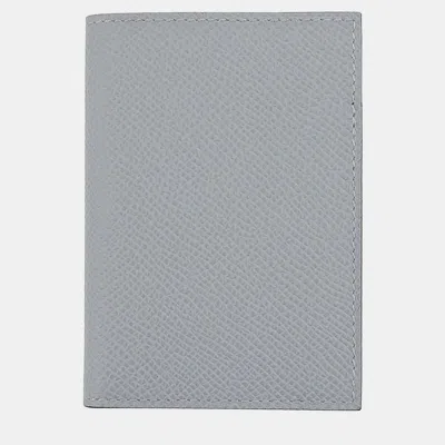 Pre-owned Hermes Gris Pantin / Noir Doado Card Holder In Grey