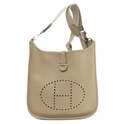 Pre-owned Hermes Gris Tourterelle Leather Shoulder Bag ()
