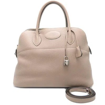 Pre-owned Hermes Gris Tourterelle Taurillon Clemence Leather Tote Bag ()