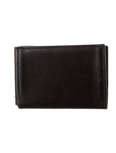 Pre-owned Hermes Guernesey 3cc Card Case In Black