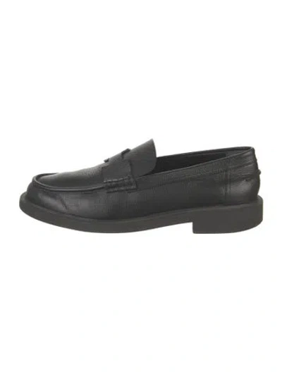 Pre-owned Hermes Guillaume Leather Dress Loafers In Black