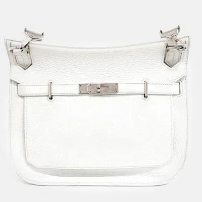 Pre-owned Hermes Gypsher 28 Handbag In White