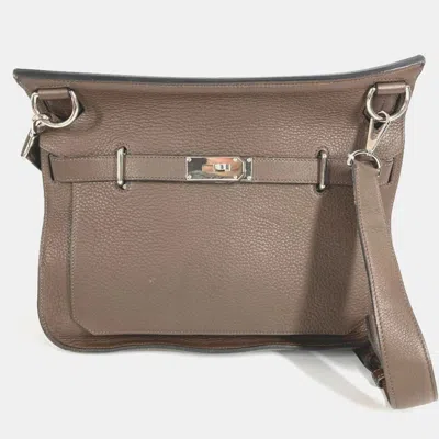 Pre-owned Hermes Gypsiere 34 Crossbody Flap Shoulder Bag In Taurillon Clemence Leather Dark Brown