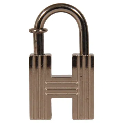 Pre-owned Hermes H 2000 Cadena Padlock Bag Charm Silver Premiers Pas Dans Le Siecle In Brown