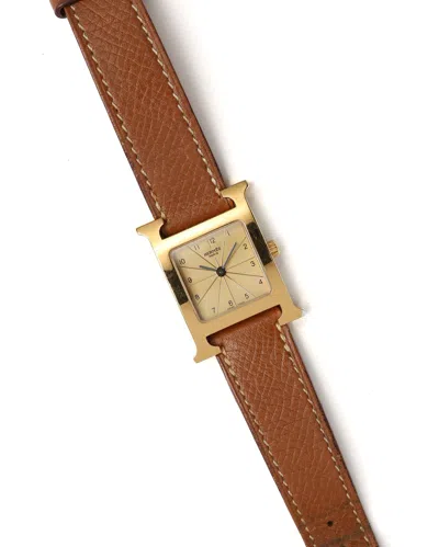 Pre-owned Hermes Hermès H 21mm Watch In Gold