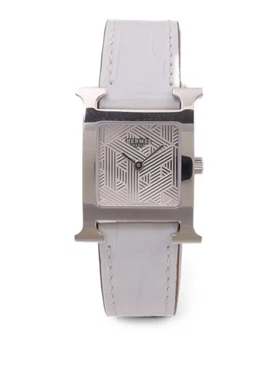 Pre-owned Hermes H 21mm Watch In Silver