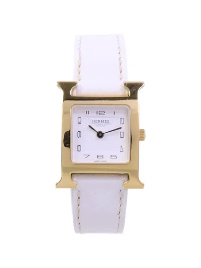 Pre-owned Hermes H 21mm Watch In White