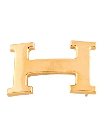 Pre-owned Hermes H Belt Buckle In Gold