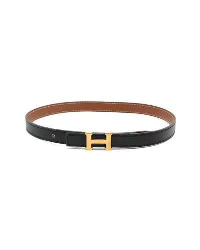 Pre-owned Hermes Hermès H Belt, Size 65 In Black