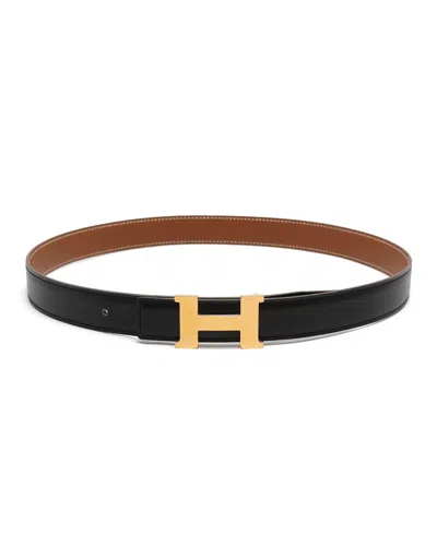 Pre-owned Hermes Hermès H Belt, Size 74 In Black