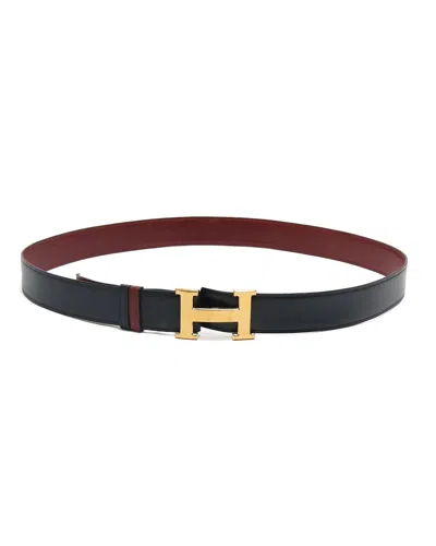 Pre-owned Hermes Hermès H Belt, Size 95 In Black