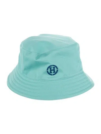 Pre-owned Hermes H Bucket Hat In Blue
