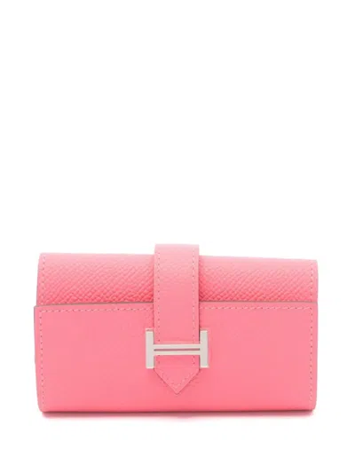 Pre-owned Hermes H-buckle Key Case In Pink