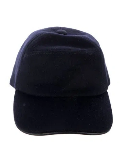Pre-owned Hermes H Cashmere Baseball Cap In Blue