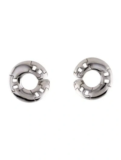 Pre-owned Hermes H Cutout Earrings In Multi