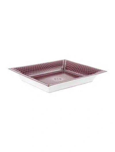 Pre-owned Hermes H Deco Rouge Change Tray In Red