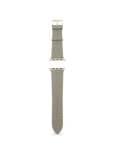 Pre-owned Hermes H Diagonal Watch Strap In Gray