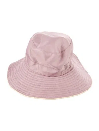 Pre-owned Hermes H Embroidered Bucket Hat In Purple