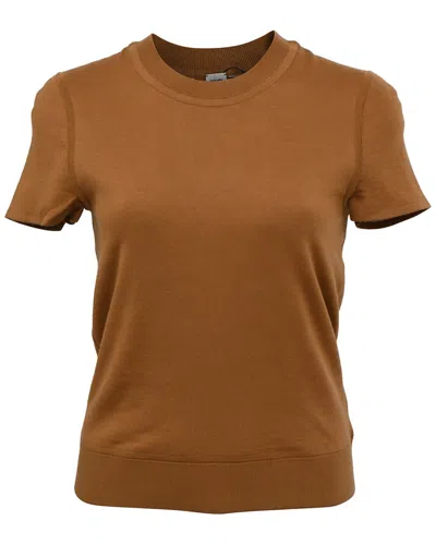 Pre-owned Hermes Hermès H En Biais Detail Short-sleeve Sweater