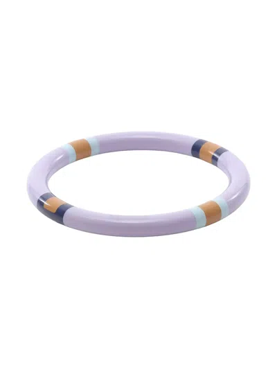 Pre-owned Hermes H-equipe Pm Lacquer Bangle In Purple
