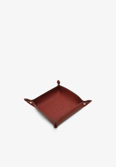 Hermes H Evelyne Change Tray In Burgundy