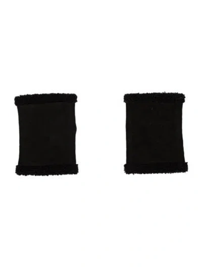 Pre-owned Hermes H Fingerless Gloves In Black