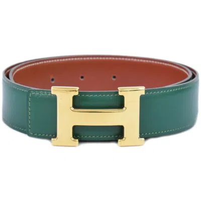Pre-owned Hermes Hermès H Green Leather Belt  ()